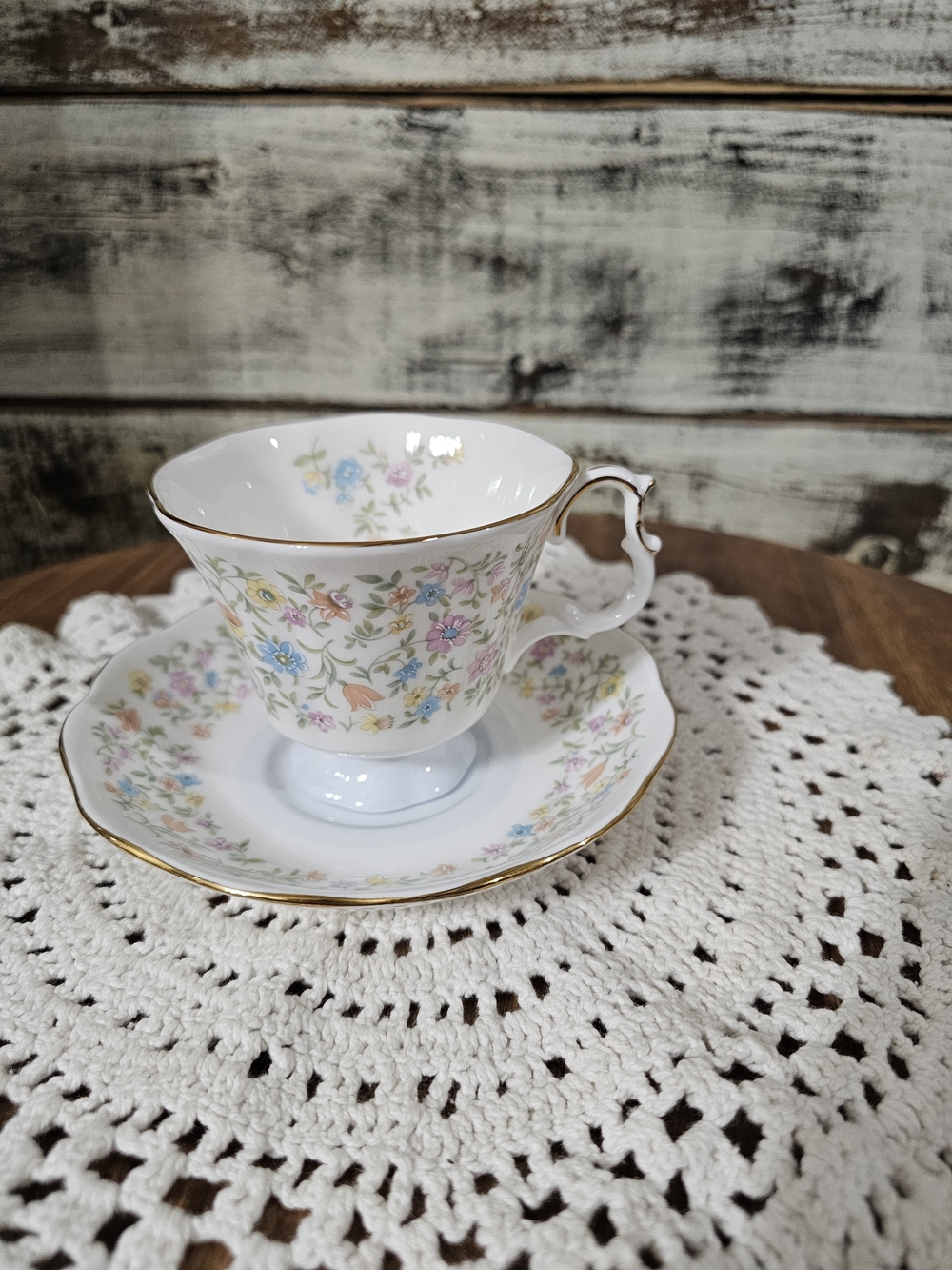 Elegant Floral Royal Albert Bone China Teacup and Saucer -